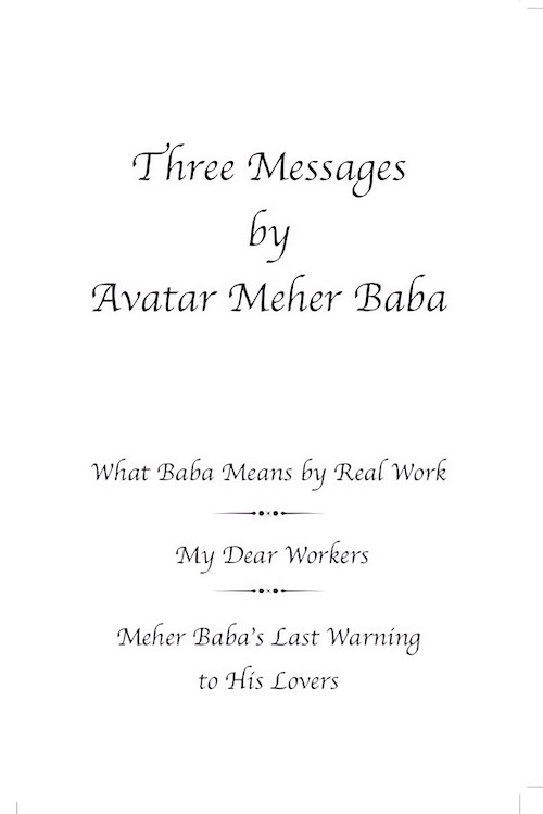 The Three Messages - Avatar Meher Baba - Front
