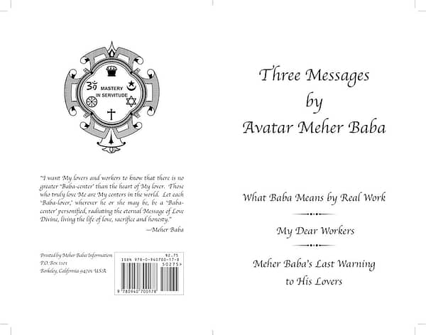 The Three Messages - Avatar Meher Baba - Jacket