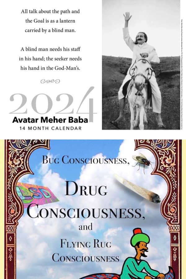 2024 Calendar Meher Baba + Drug Consciousness Book - Rick Chapman